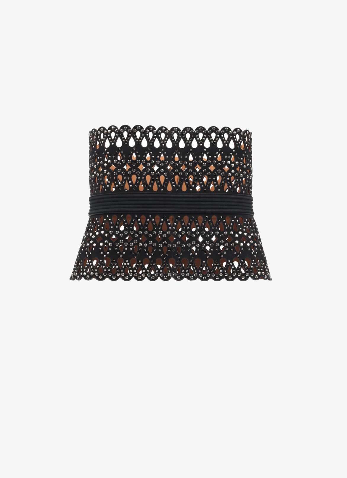 CHAMOIS CORSET BELT ALAÏA BLACK CHAMOIS CORSET BELT
